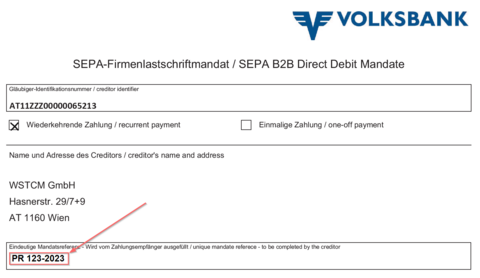 SEPA Lastschriftmandat Hilfe Mandatsreferenz