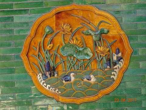 Chinesisches Relief Blumen