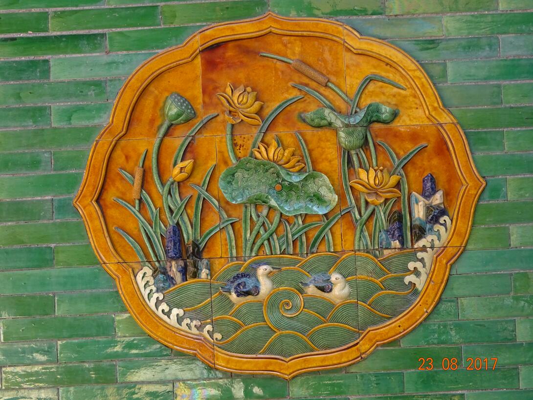 Chinesisches Relief Blumen